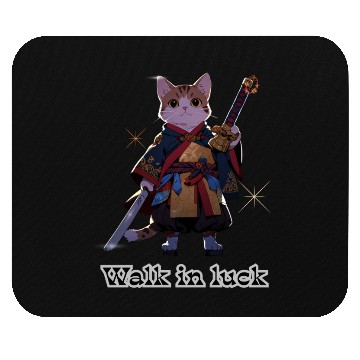 Discover Samurai Cat Illustration for Apparel Mouse Pads