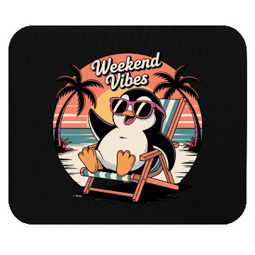 Discover Chill Penguin Weekend Vibes Mouse Pads