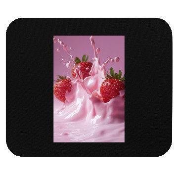 Discover Strawberries in Pink Splash Mouse Pads