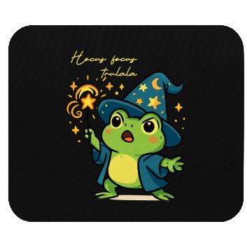 Discover Magical Froggy Wizard Illustration Mouse Pads