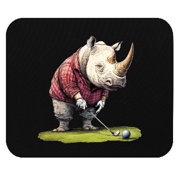 Discover Rhinoceros Golfer / Golf Rhinoceros Mouse Pads