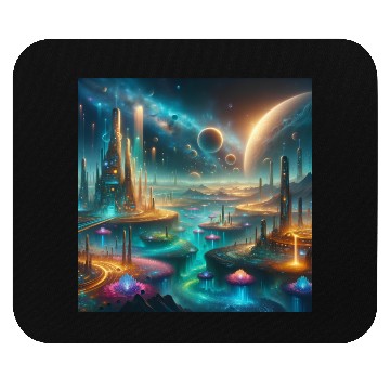 Discover Futuristic Alien Landscape Design Fantasy Sci-Fi Mouse Pads