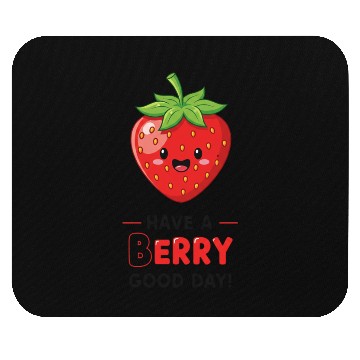 Discover Cute Kawaii Strawberry Happy Face Design Mouse Pads