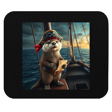 Discover Pirate Otter Sailing Adventure Mouse Pads