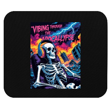 Discover Vibrant Skeleton Amidst Stormy Apocalypse Mouse Pads