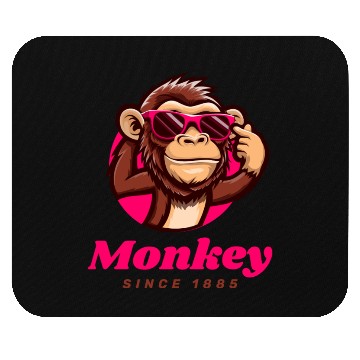 Discover Bold Monkey with Pink Sunglasses Mouse Pads