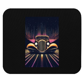 Discover Retro Ride Through Neon Nights Mouse Pads