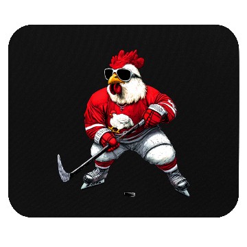 Discover Chicken ice hockey Mouse Pads