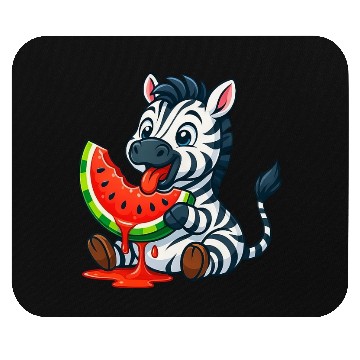 Discover Cute zebra with watermelon summer cartoon Mouse Pads