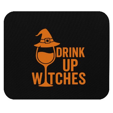 Discover Witch Themed Drink Up Glass Design Mouse Pads