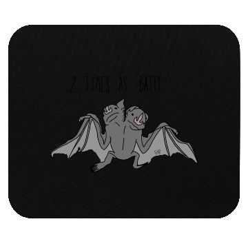 Discover Whimsical Double Headed Bat Illustration Mouse Pads