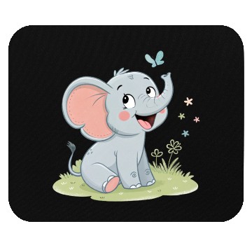 Discover Cute Elephant with Butterfly Wings Mouse Pads