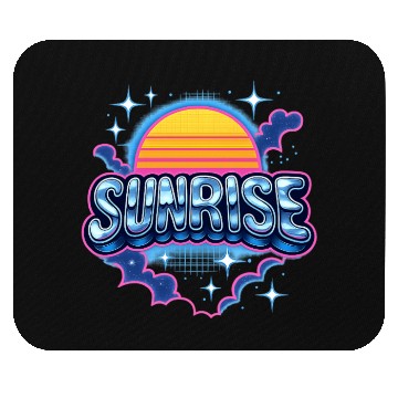 Discover Retro Sunrise Neon Design Mouse Pads