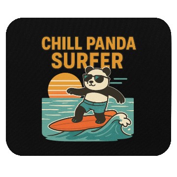 Discover Chill Panda Surfing Sunset Design Mouse Pads