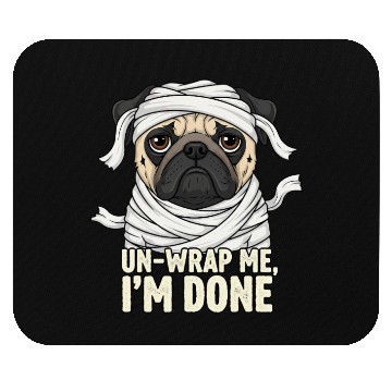 Discover Funny Mummy Dog Illustration Mouse Pads