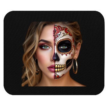 Discover Intricate Sugar Skull Face Art Mouse Pads