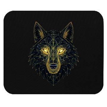 Discover Geometric Neon Wolf Illustration Mouse Pads