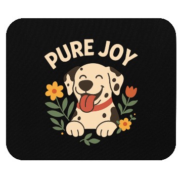 Discover Happy Dalmatian with Floral Accent Mouse Pads