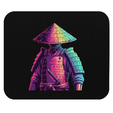 Discover Neon Samurai Warrior Illustration Mouse Pads