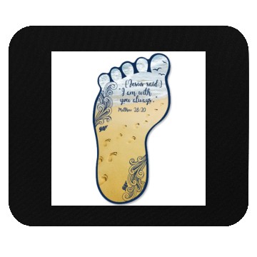 Discover Beach Footprint Sun Scripture Design Mouse Pads