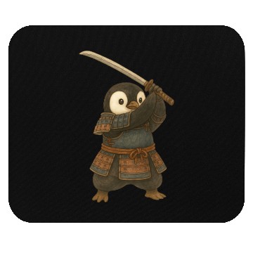 Discover Penguin Samurai katana sword martial arts Japan Mouse Pads