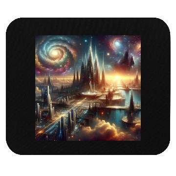 Discover Future Sci-Fi Cityscape Alien Planet King's Castle Mouse Pads