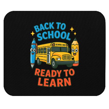 Discover Back to School Bus Cartoon Design Mouse Pads