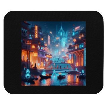 Discover Neon Cityscape at Night Mouse Pads