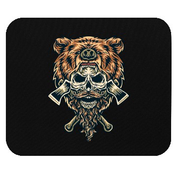 Discover Lumberjack Skull & Bear Mouse Pads