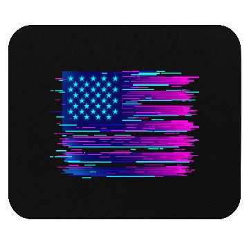 Discover Retro Neon Grunge American Flag Mouse Pads