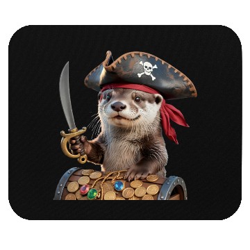 Discover Pirate Otter Adventure Mouse Pads
