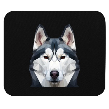 Discover Polygonal Husky Head Mouse Pads