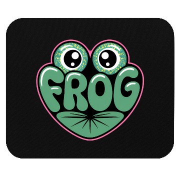 Discover Funny Frog Face – Cute & Quirky Amphibian Design Mouse Pads