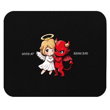 Discover Heavenly Angel vs Devil Cartoon Design Mouse Pads