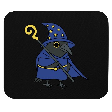 Discover Mystical Wizard Raven Illustration Mouse Pads