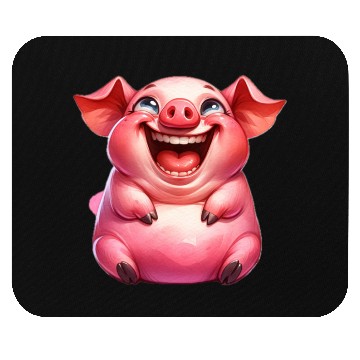 Discover Joyful Cartoon Pig Illustration Mouse Pads
