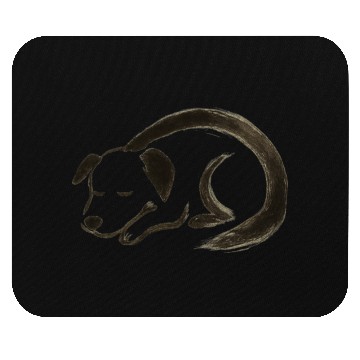 Discover Sleeping Dog – Minimalist Ink Pet Design Mouse Pads