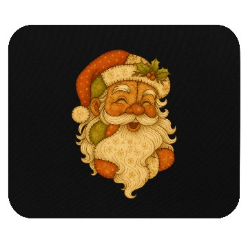 Discover Patchwork Santa Face Vintage Christmas Folk Art Mouse Pads