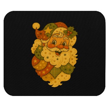 Discover Patchwork Santa Face Vintage Christmas Folk Art Mouse Pads
