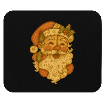 Discover Patchwork Santa Face Vintage Christmas Folk Art Mouse Pads