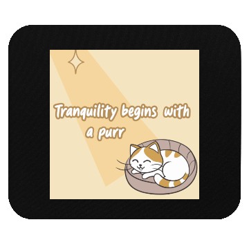 Discover Peaceful Cat Relaxation Illustration Mouse Pads