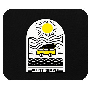 Discover Minimalist Nature Adventure Van Design Mouse Pads