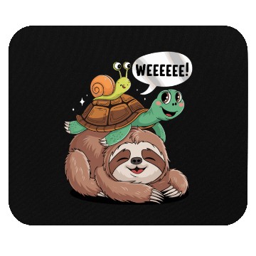 Discover Weeeeee! Sloth Turtle Snail Fun Mouse Pads
