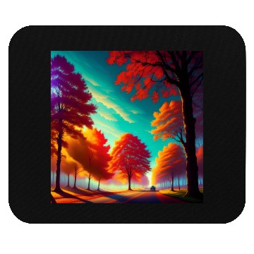 Discover Vivid Autumn Tree Landscape Mouse Pads