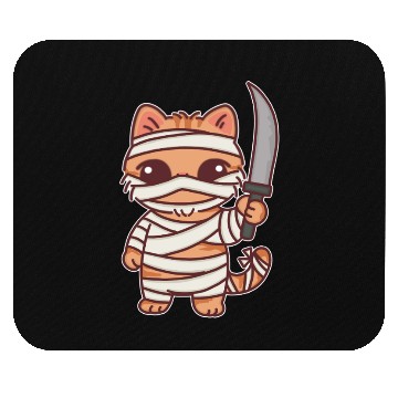 Discover Mummy Cat Warrior Cartoon Design Mouse Pads