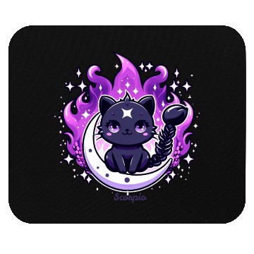 Discover Enchanted Night Sky Scorpio Cat Design Mouse Pads