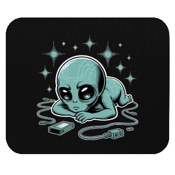 Discover Digital Baby Alien with Circuitry Mouse Pads