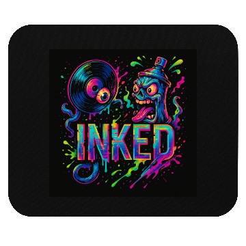 Discover Neon Graffiti Spray Can with Skull and Turntable Mouse Pads