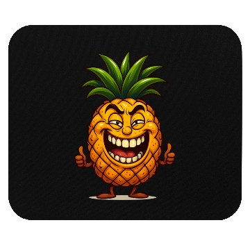 Discover Confident Smiling Pineapple Cartoon Mouse Pads