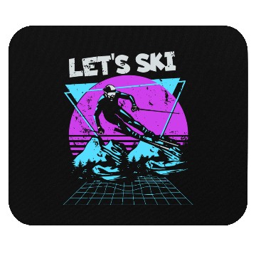 Discover Retro Snow Skiing Illustration Mouse Pads